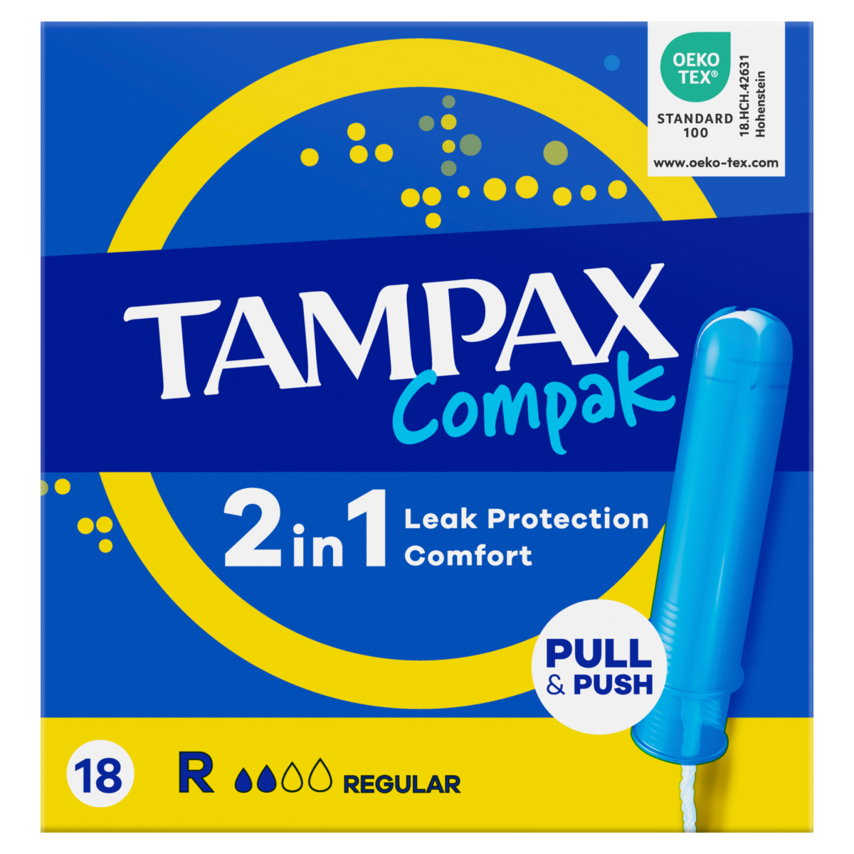 Tampax Compak Regular Tampons With Applicator x18