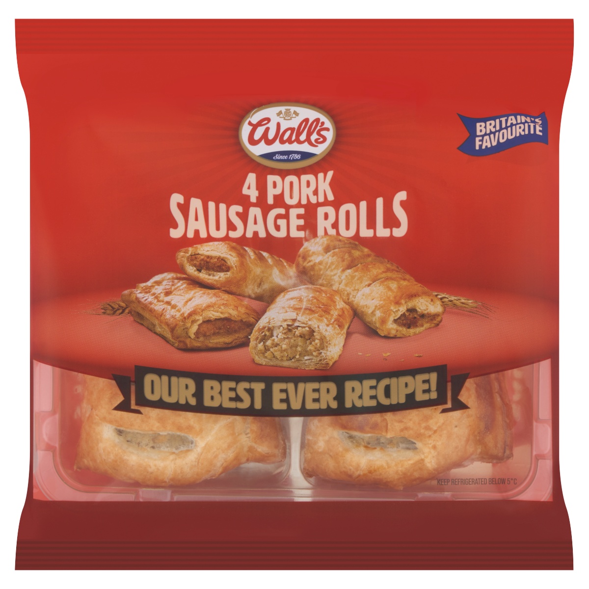 Wall’s 4 Pork Sausage Rolls 220g