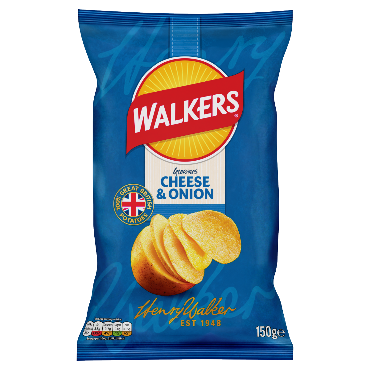 Walkers Cheese & Onion Sharing Crisps 150g
