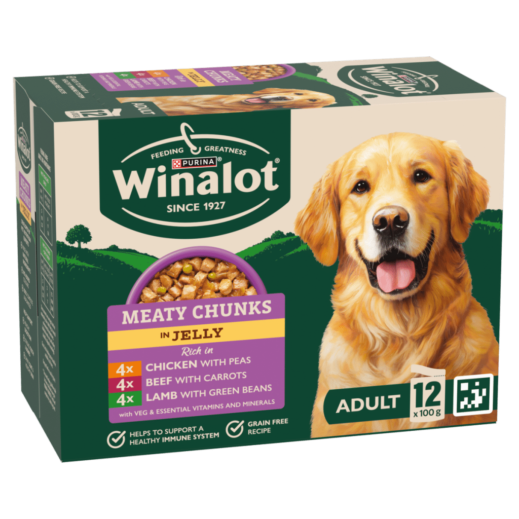 WINALOT Meaty Chunks Mixed in Jelly Wet Dog Food 12x100g
