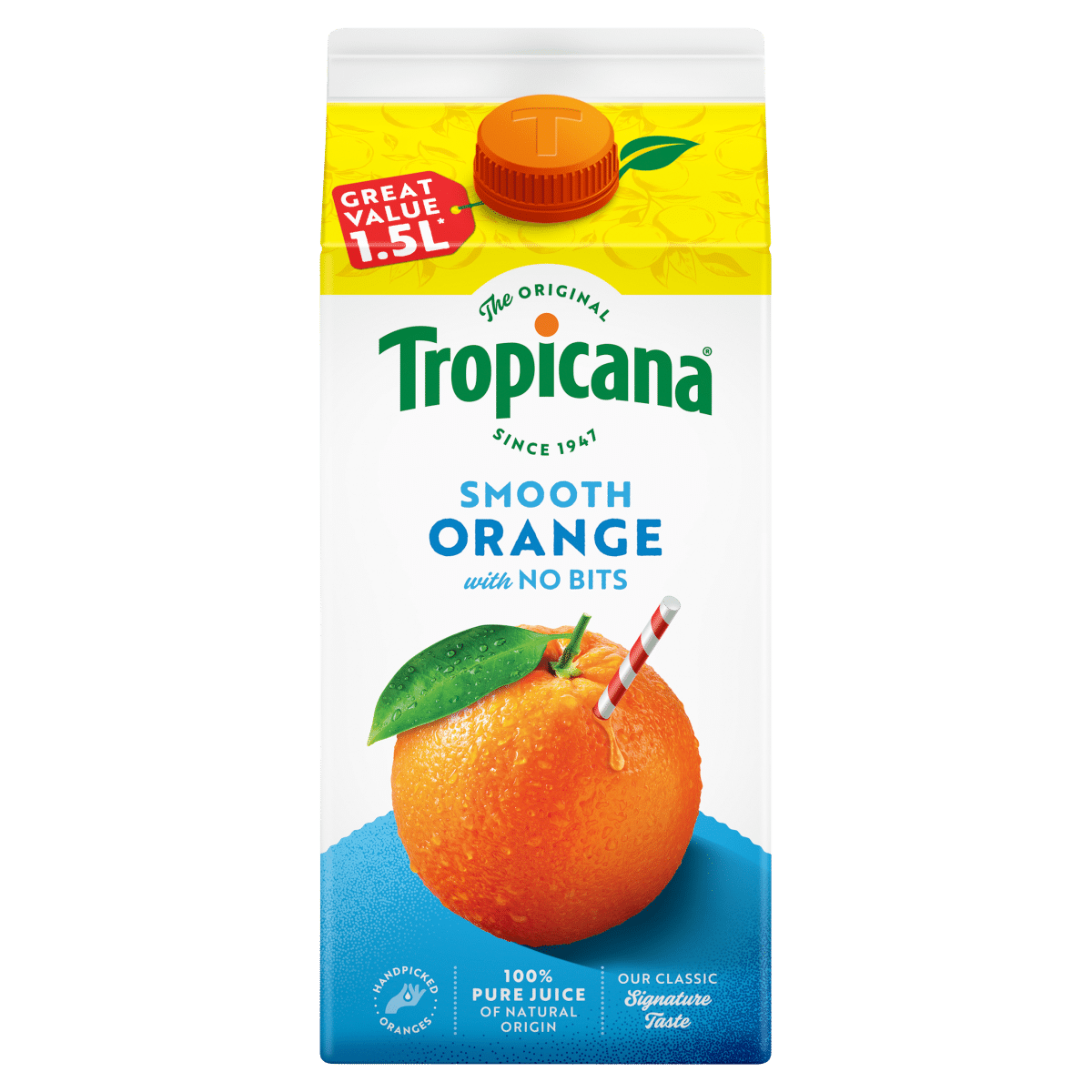 Tropicana Smooth Orange with No Bits 1.5L