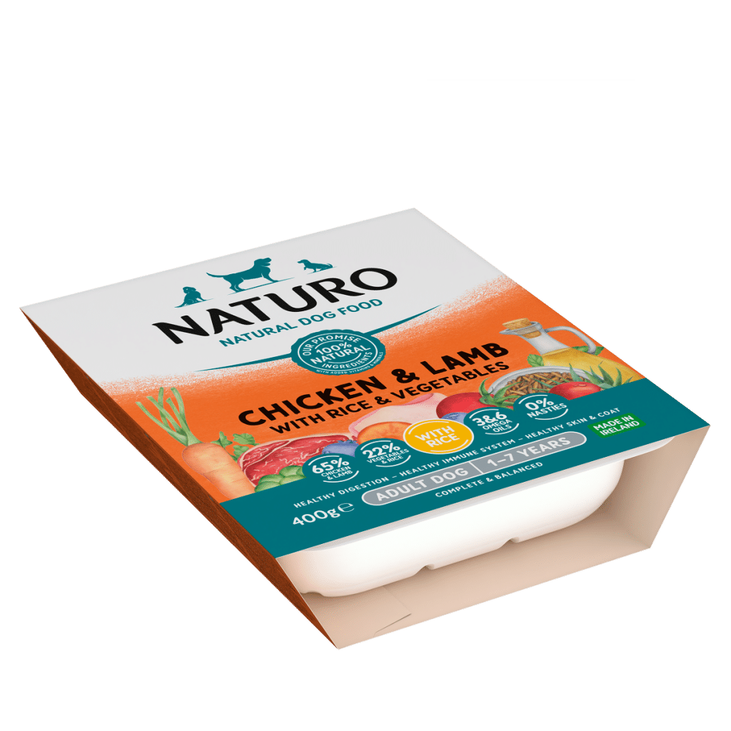 Naturo Natural Dog Food Chicken & Lamb with Rice and Vegetables Adult Dog 1 to 7 Years 400g