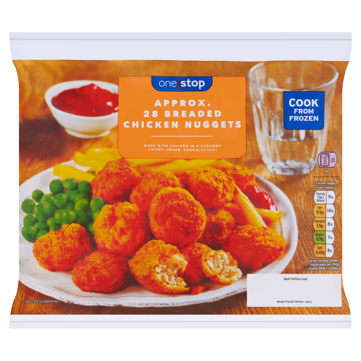 One Stop 28 Breaded Chicken Nuggets 450g