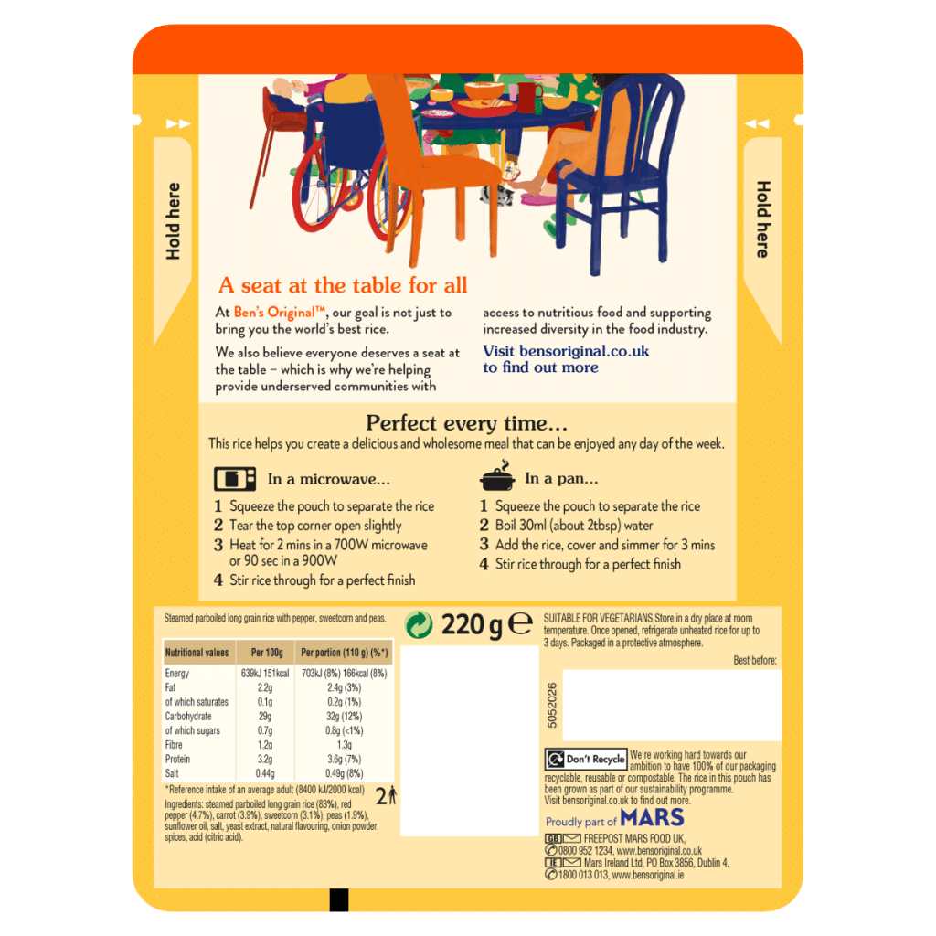 Ben’s Original Golden Vegetable Microwave Rice 220g