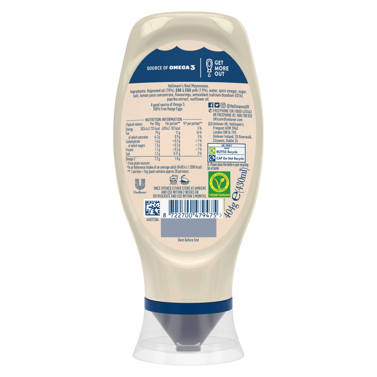 Hellmann’s Condiment Real Mayonnaise 430 ml