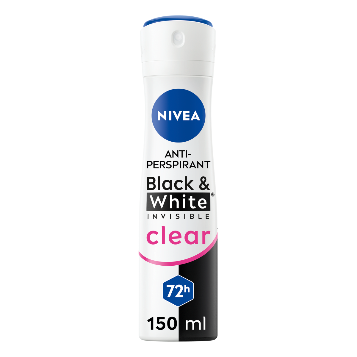 NIVEA Black & White Invisible Clear 72h Anti-perspirant Deodorant 150ML