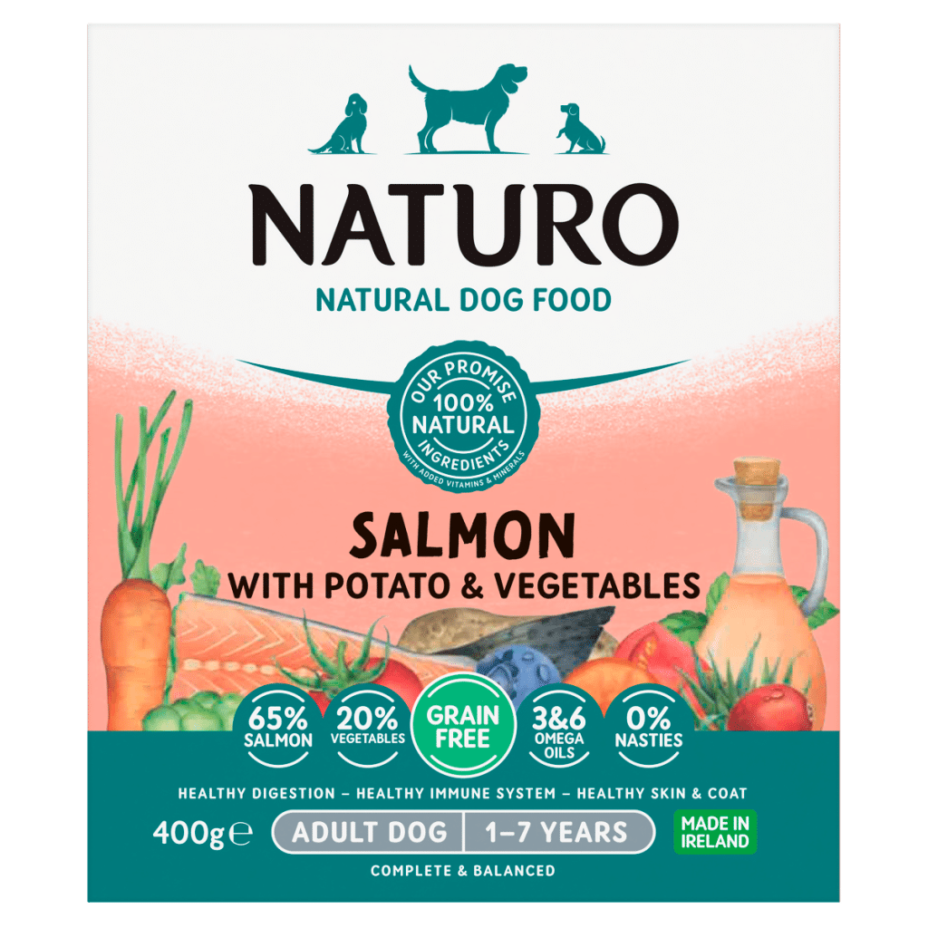 Naturo Natural Dog Food Salmon with Potato & Vegetables Adult Dog 1-7 Years 400g