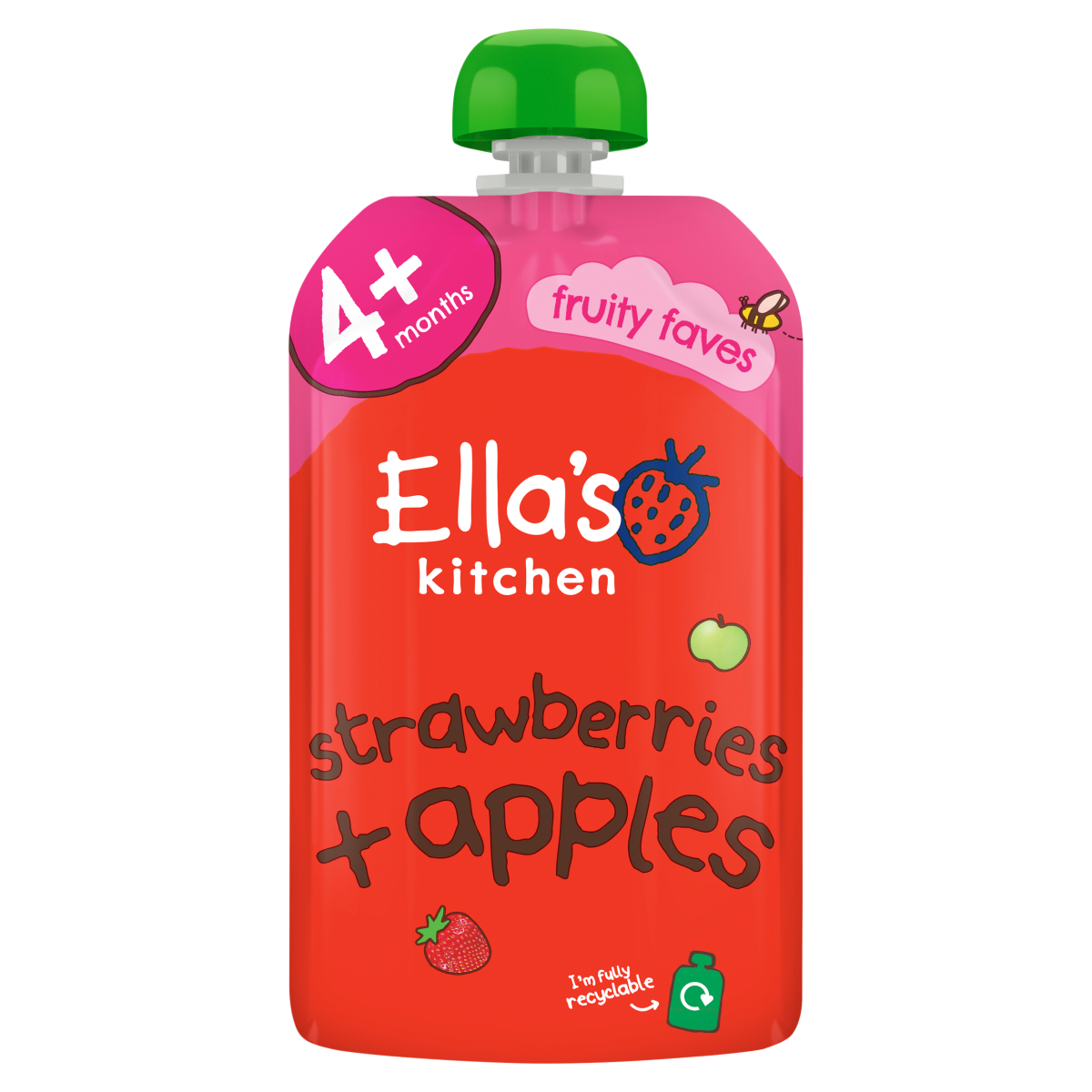 Ella’s Kitchen Organic Strawberries and Apples Baby Pouch 4+ Months 120g