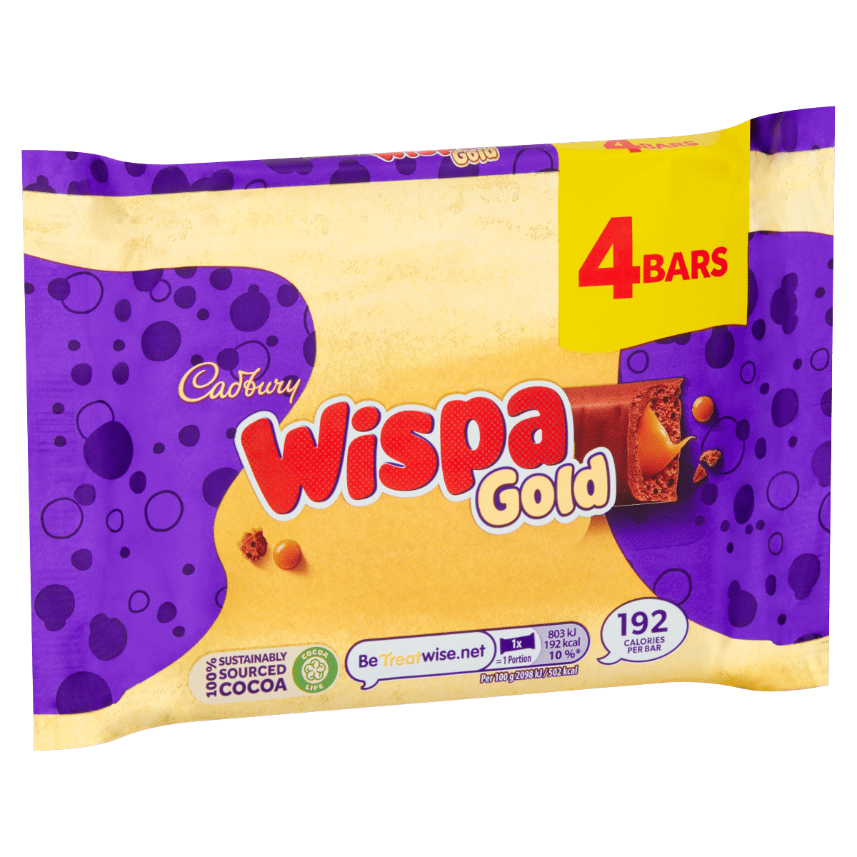 Cadbury Wispa Gold Chocolate Bar 4 Pack 153.2g