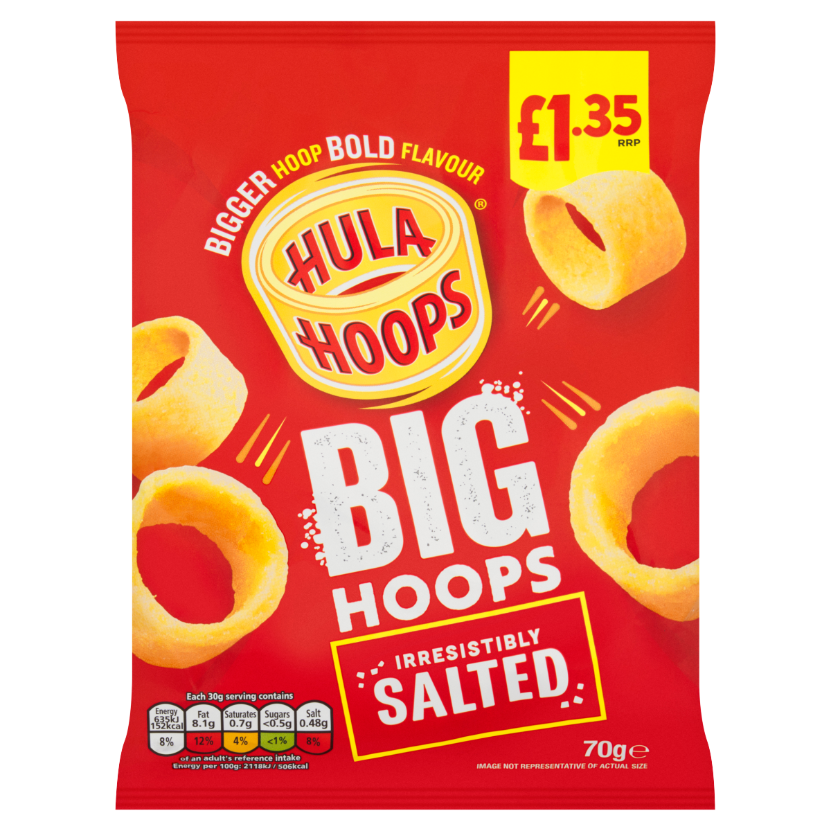 Hula Hoops Irresistibly Salted Big Hoops 70g