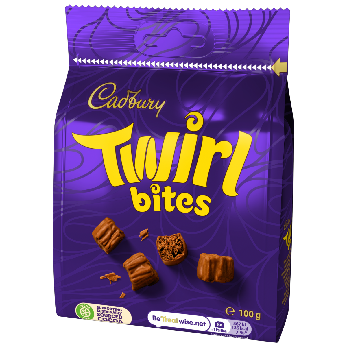 Cadbury Twirl Bite Size Chocolate Pieces 100g