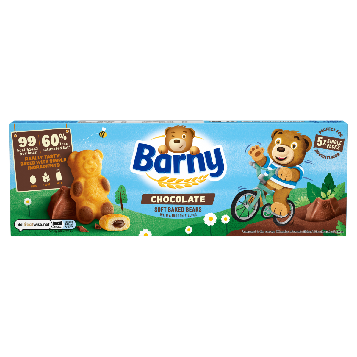 Barny 5 pack Chocolate Soft Baked Bears 125g (5 X 25g)