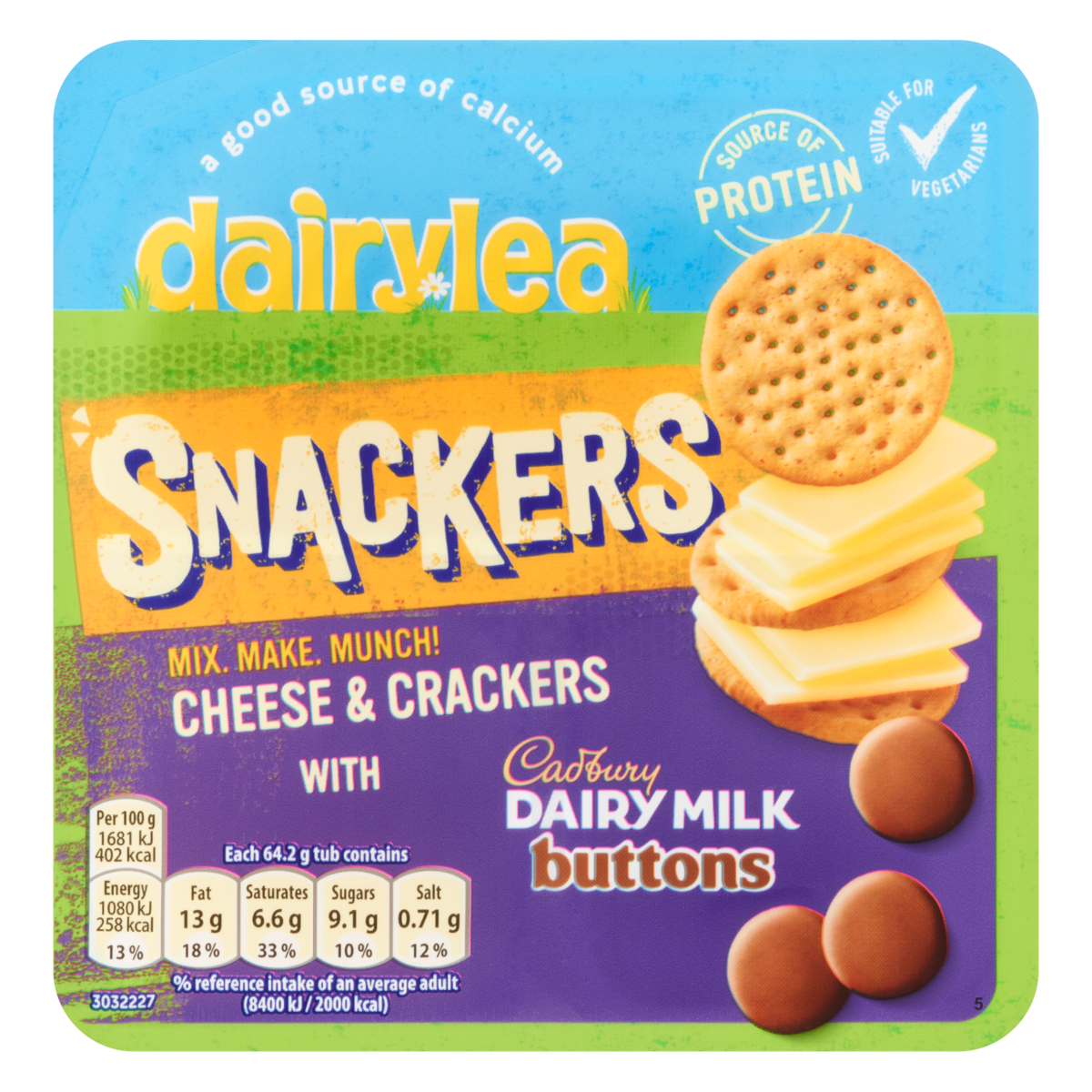 Dairylea Snackers Buttons Dairy Snack 64.2 Gr
