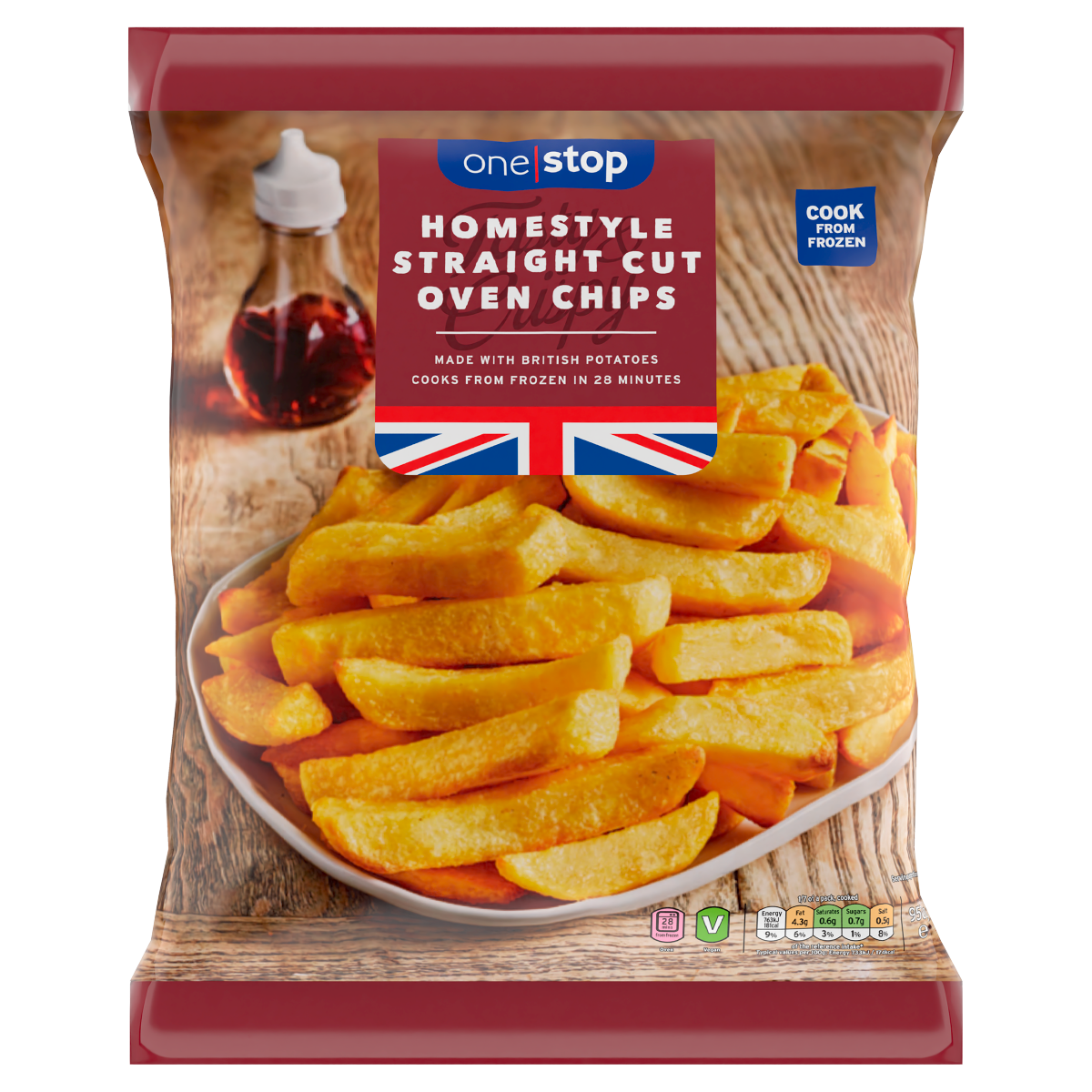 One Stop Homestyle Straight Cut Oven Chips 950g