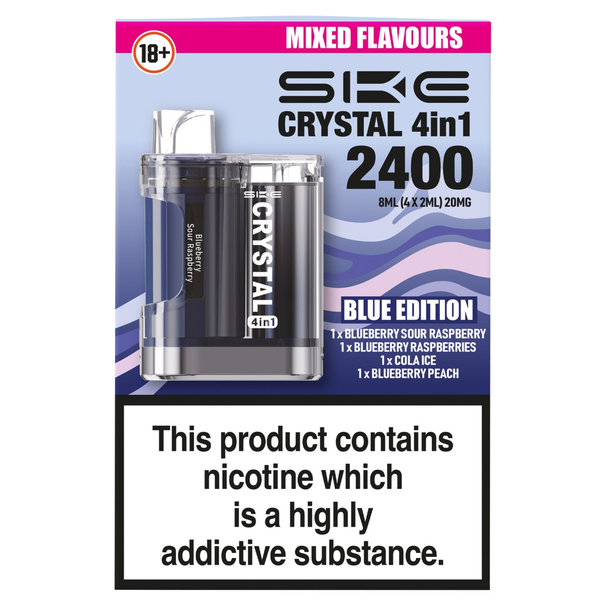 SKE Crystal 4in1 Blue Edition Mixed Flavours 4 x 2ml (20mg)