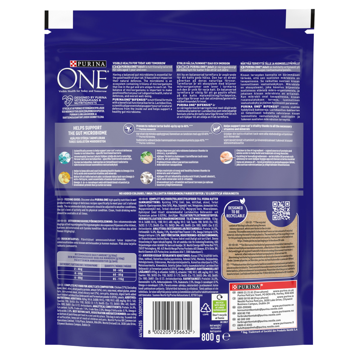 Purina ONE Bifensis Adult 800g