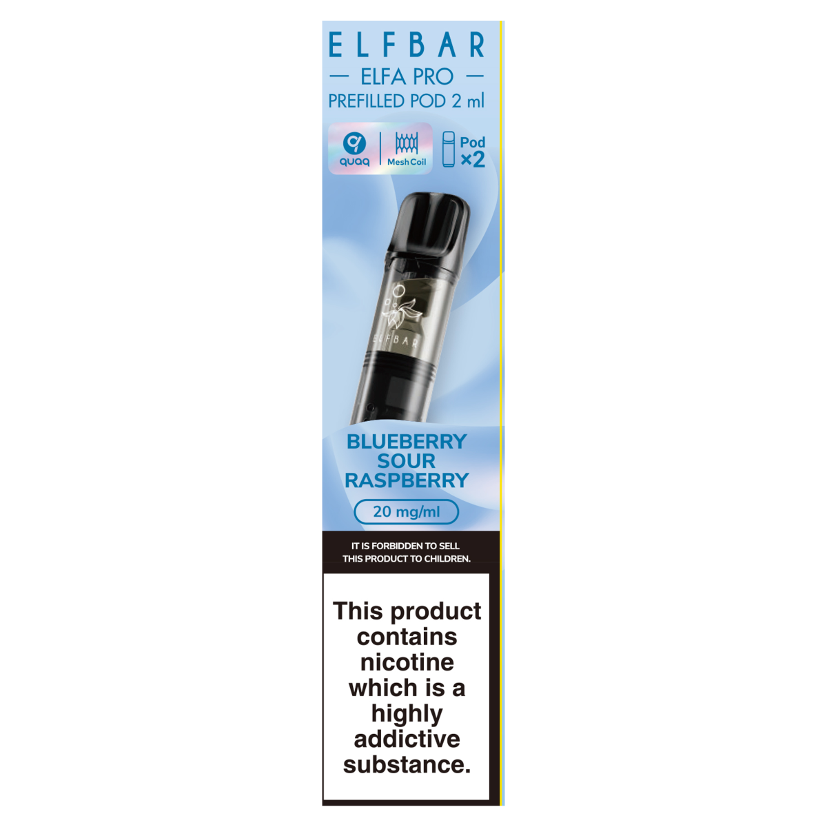 Elfbar 2 Elfa Pro Prefilled Pod Blueberry Sour Raspberry 2ml
