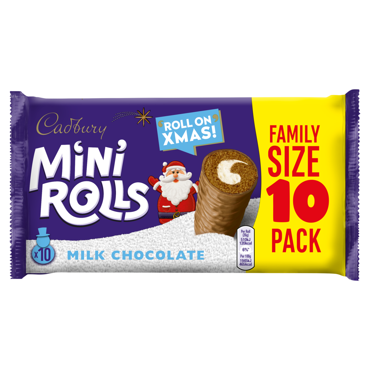 Cadbury 10 Mini Rolls Milk Chocolate
