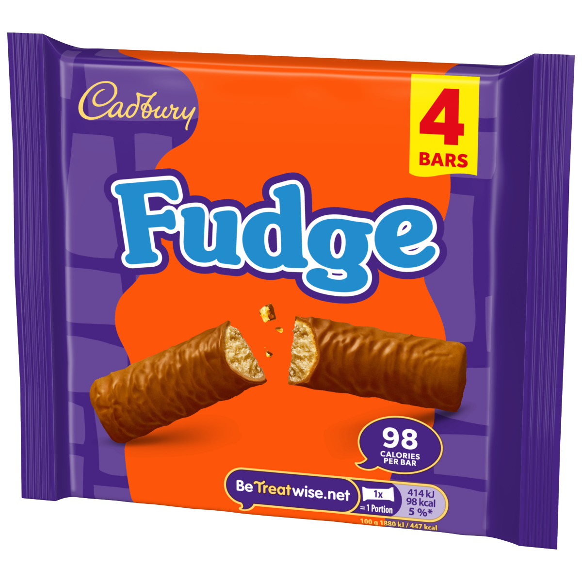 Cadbury Fudge Chocolate Bar 4 Pack Multipack 88 g (4 x 22g)