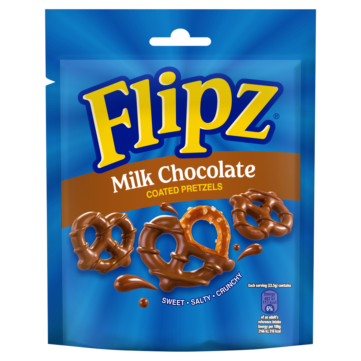 Flipz Milk Chocolate Coated Pretzels 90g