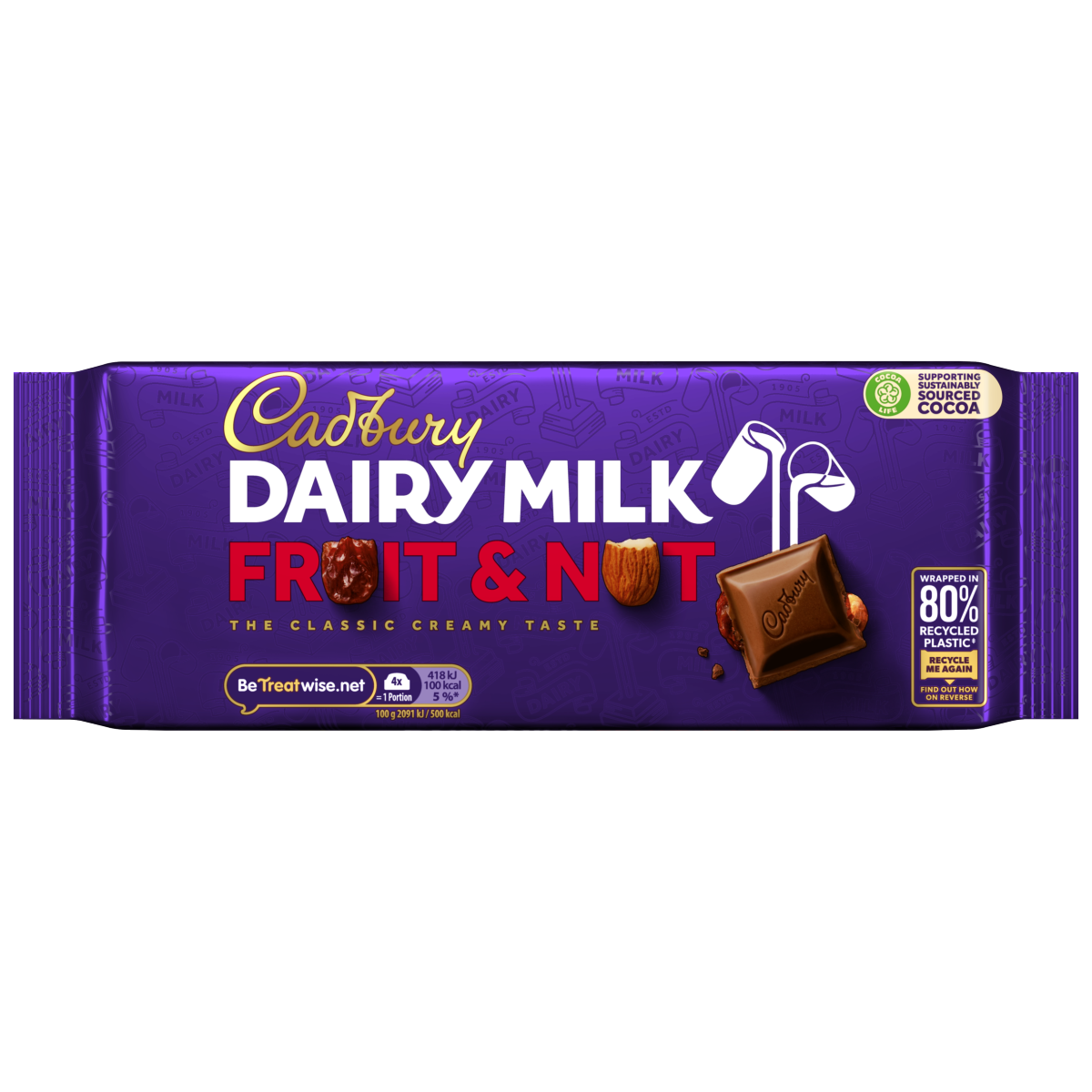 Cadbury Dairy Milk Fruit and Nut Chocolate Bar 180 g