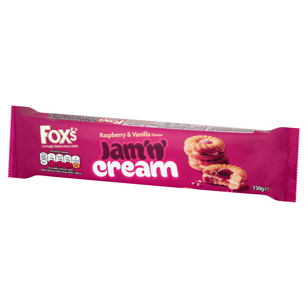 Fox’s Favourites Raspberry & Vanilla Jam ‘n’ Cream 150g