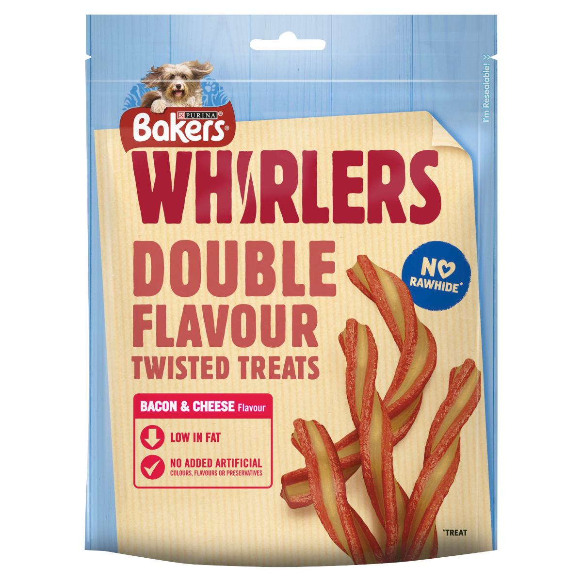 BAKERS Dog Treat Bacon and Cheese Whirlers 130g