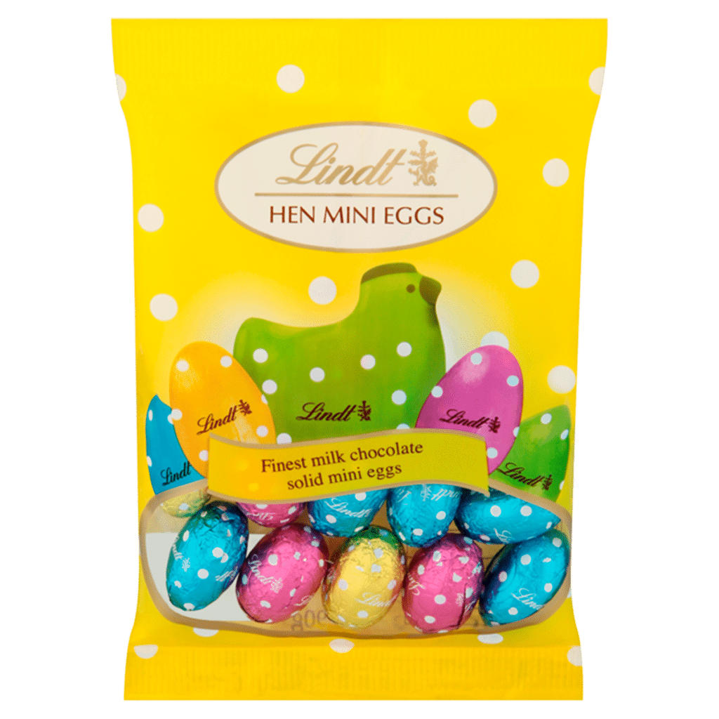 Lindt Hen Easter Milk Chocolate Mini Eggs Bag 90g