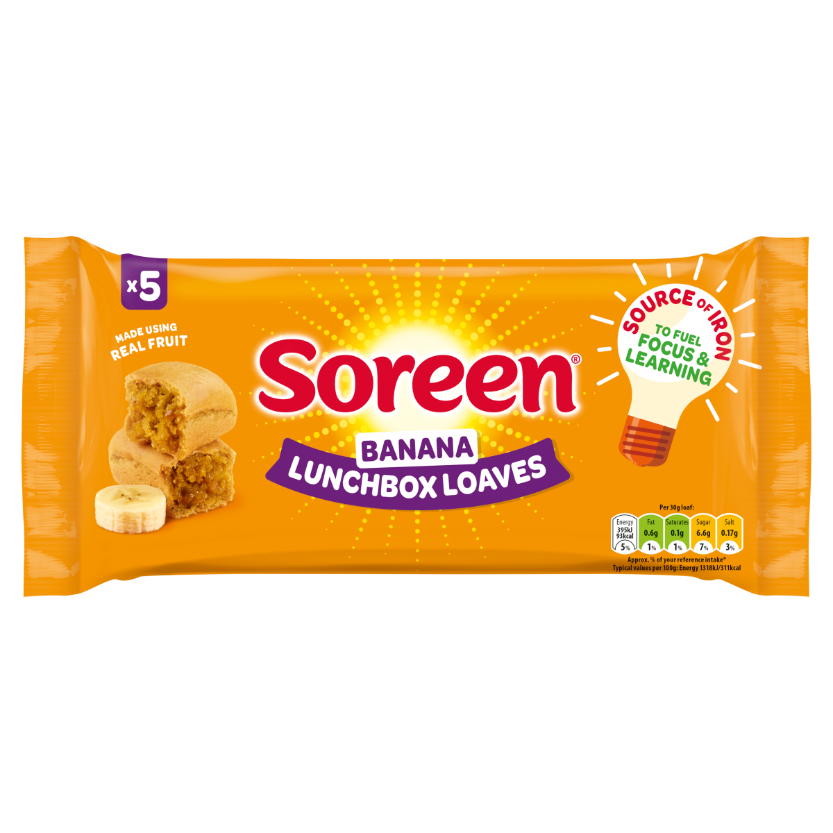 Soreen 5 Banana Lunchbox Loaves 150g