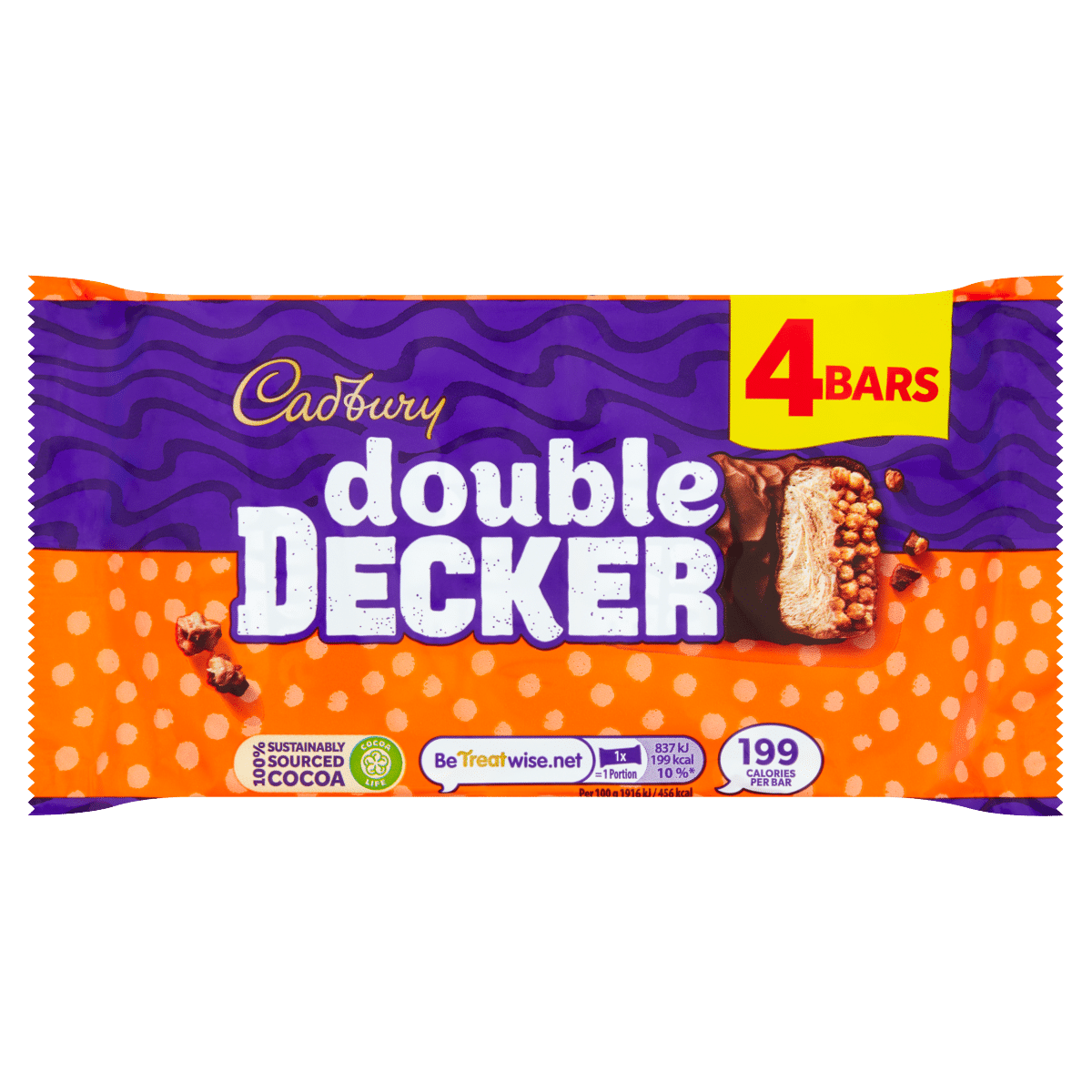 Cadbury Double Decker Chocolate Bar 4 Pack 174.8g