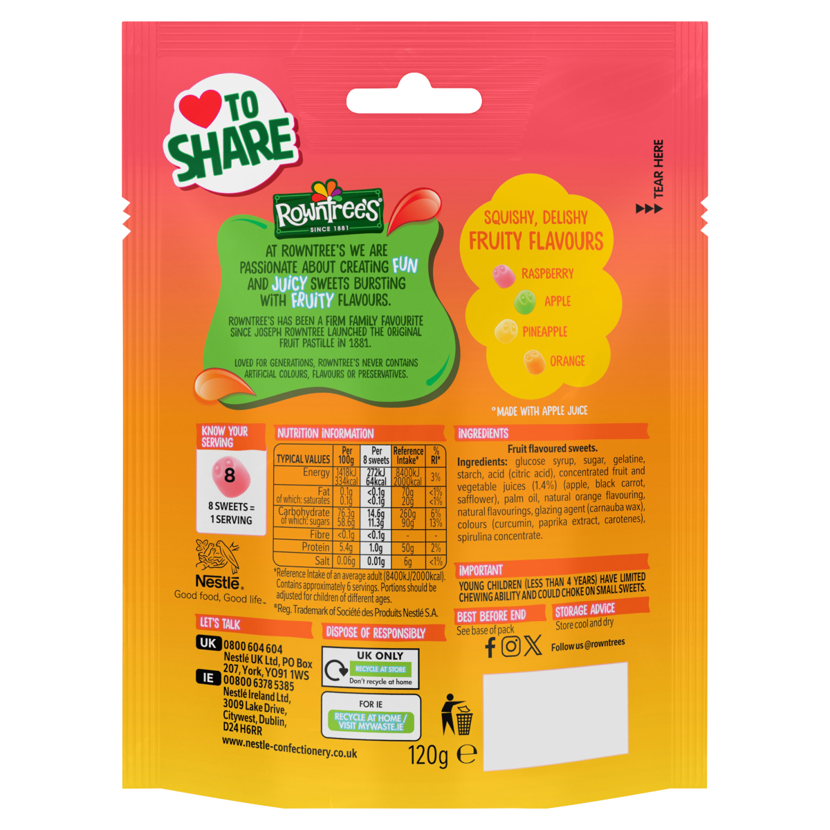 Rowntree’s Jelly Tots Squidgers 120g