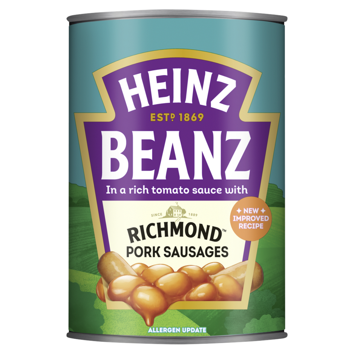 Heinz Beanz in A Rich Tomato Sauce with Richmond Pork Sausages 415g