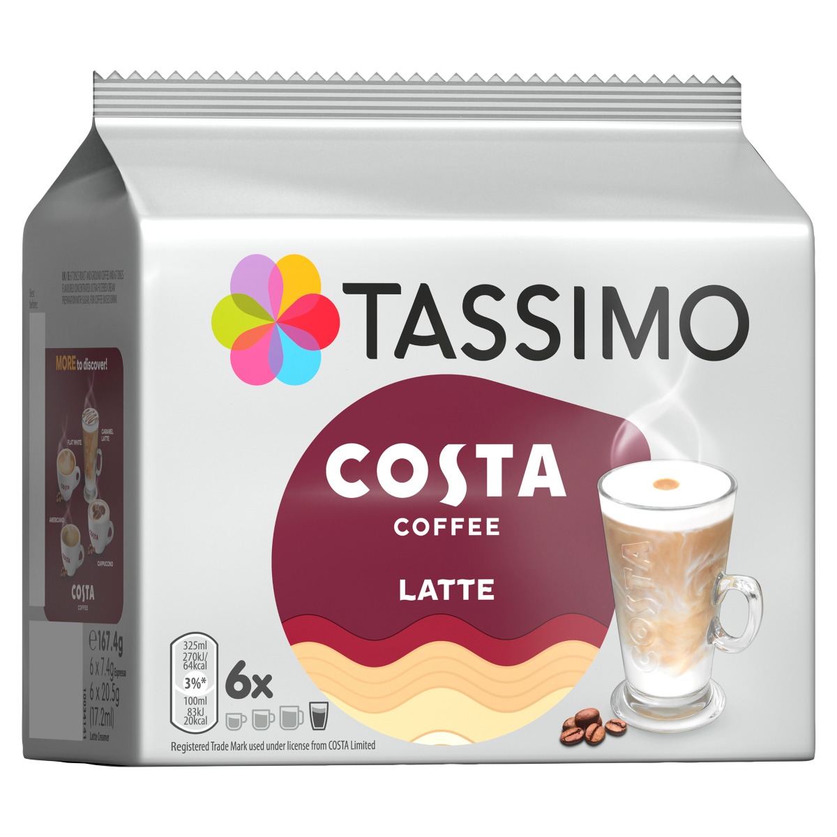 Tassimo Costa 6 Latte 167.4g