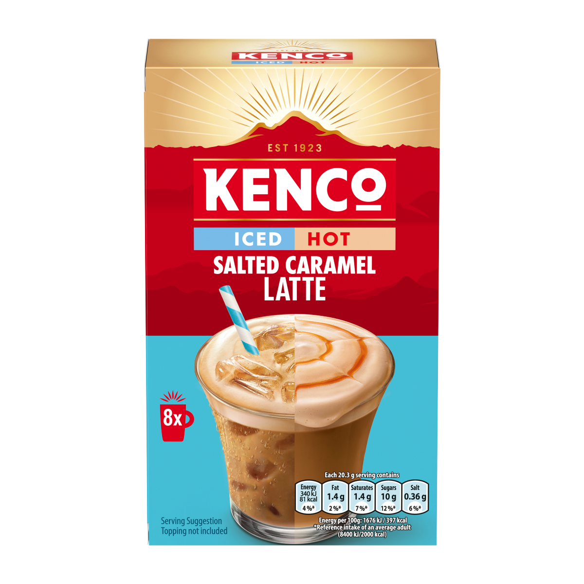 Kenco Iced Hot Salted Caramel Latte 8 x 20.3g (162.4g)