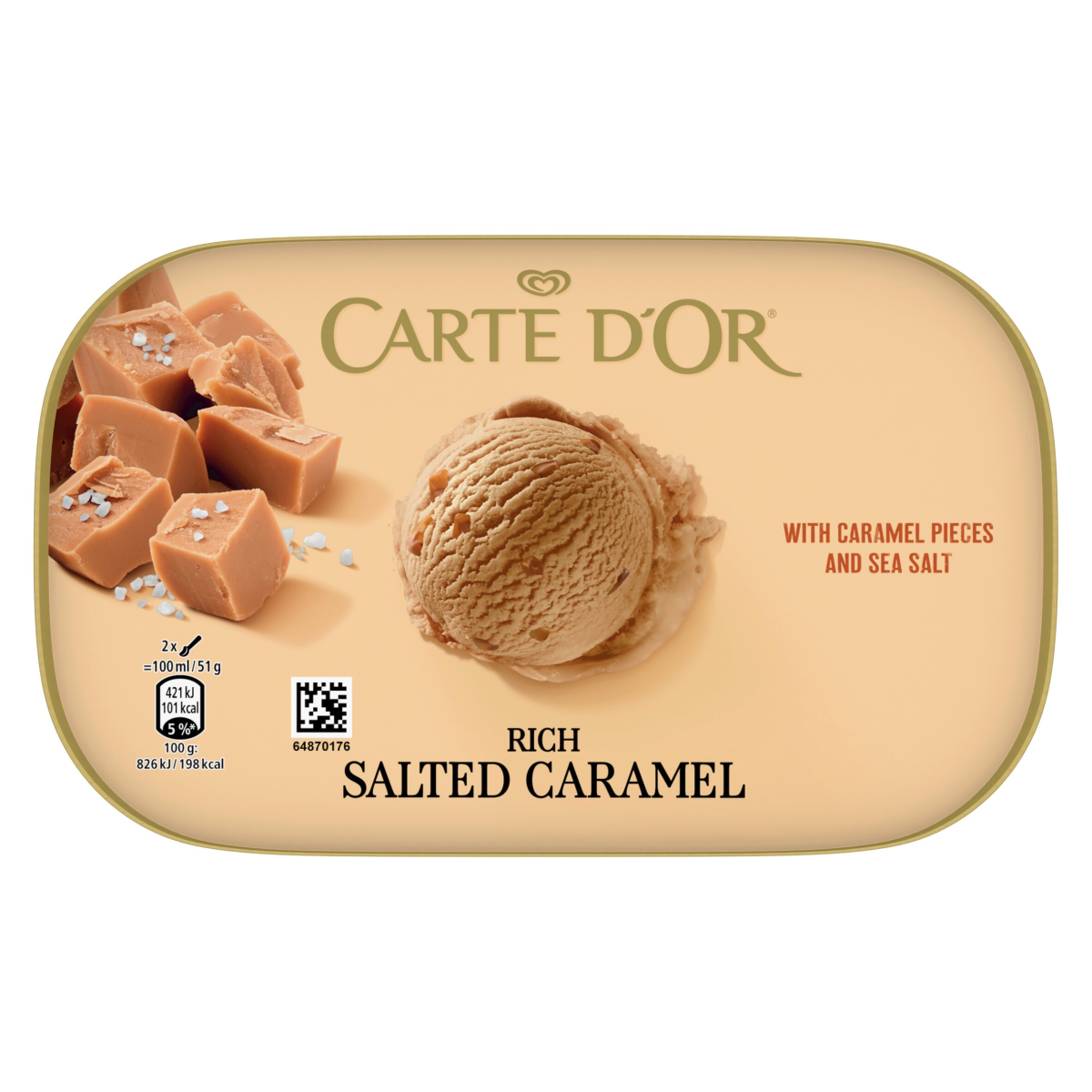 Carte D’or  Ice Cream Tub Rich Salted Caramel 900 ml