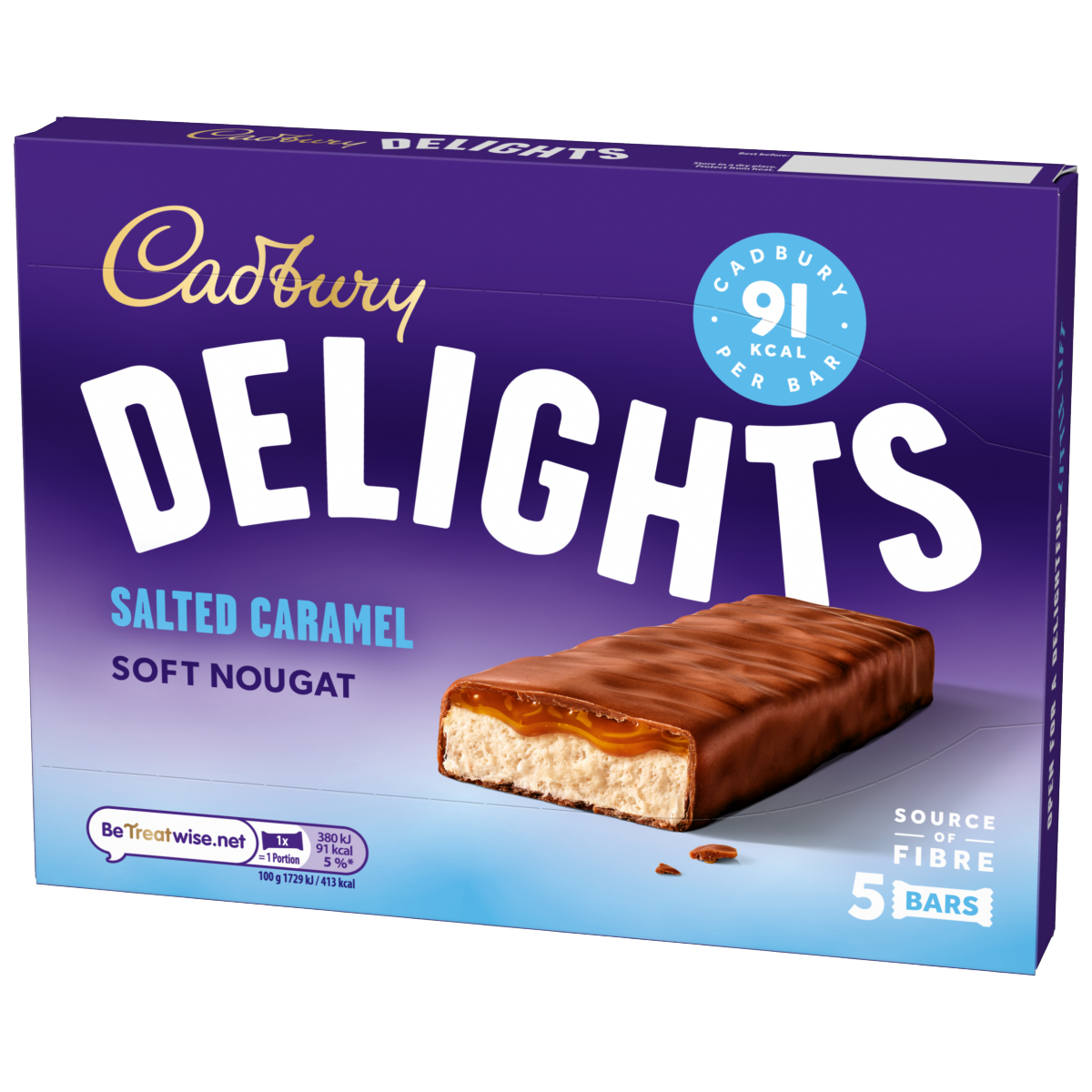 Cadbury Delights Chocolate Salted Caramel 5 Pack Multipack 110g (5 x 22g)