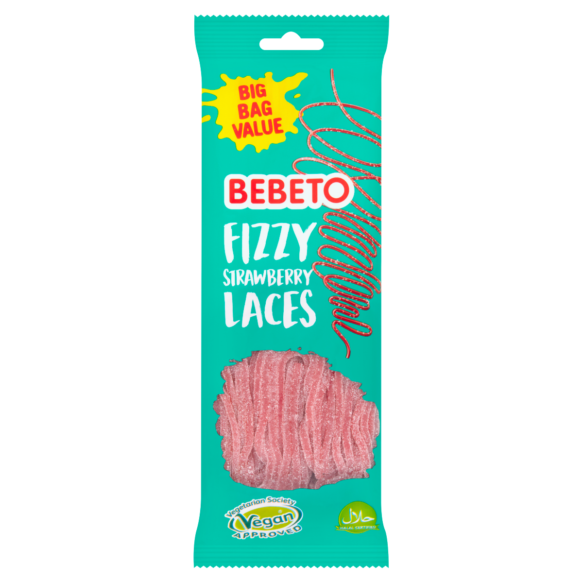 Bebeto Fizzy Strawberry Laces 220g