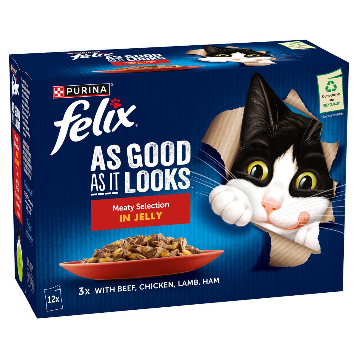 FELIX As Good As it Looks Meaty Selection in Jelly Wet Cat Food 12x85g