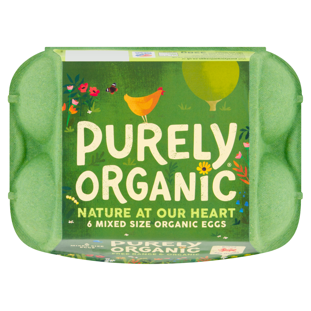 Purely Organic 6 Mixed Size Organic Eggs 328g