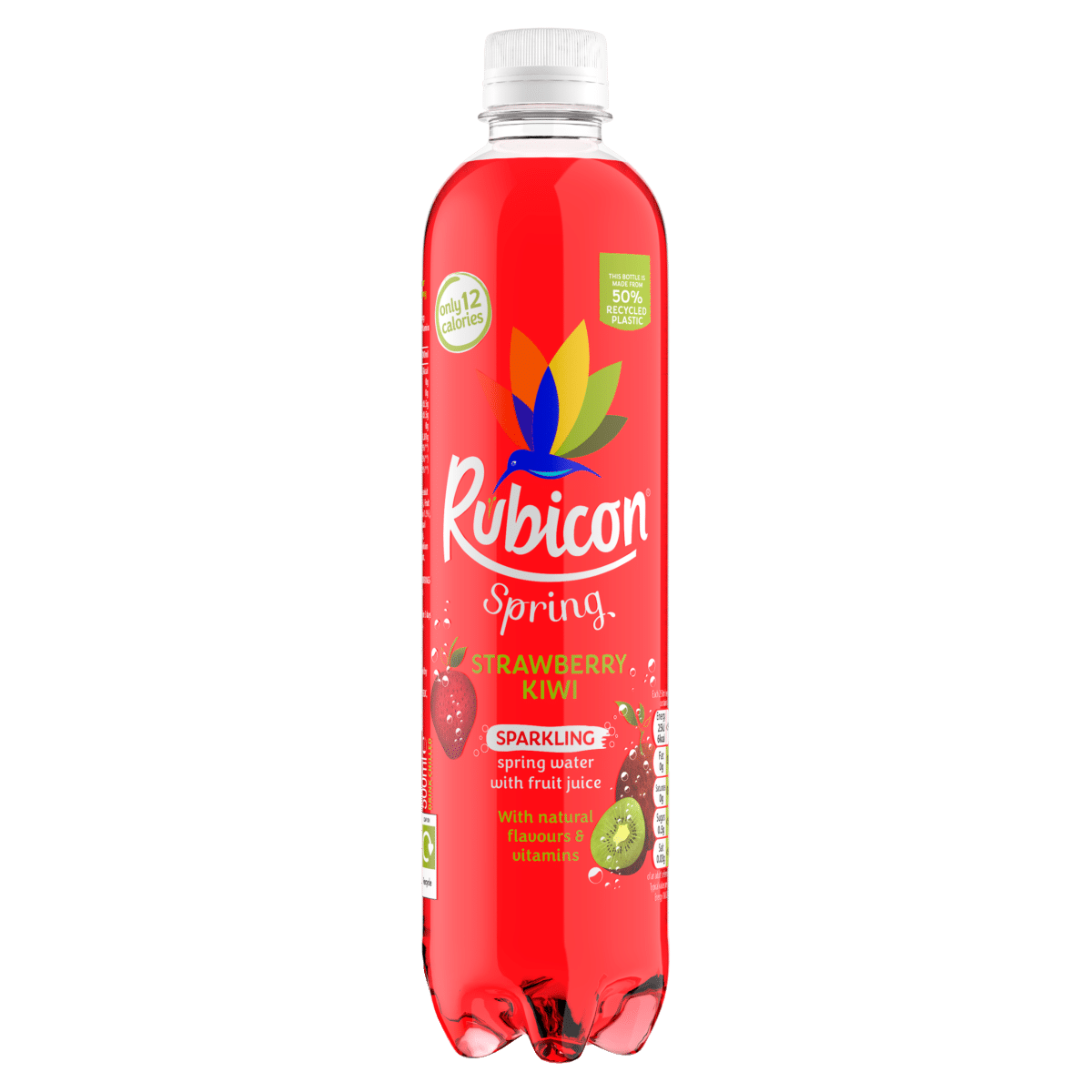 Rubicon Spring Strawberry Kiwi Flavoured Sparkling Spring Water 500ml