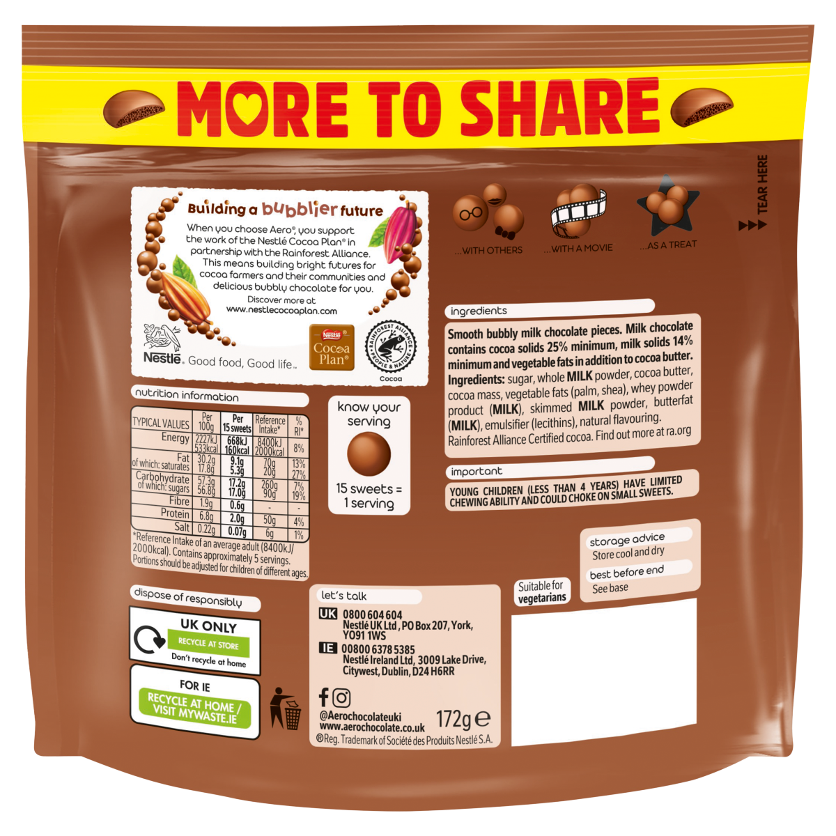 Aero Chocolate Melts 172g