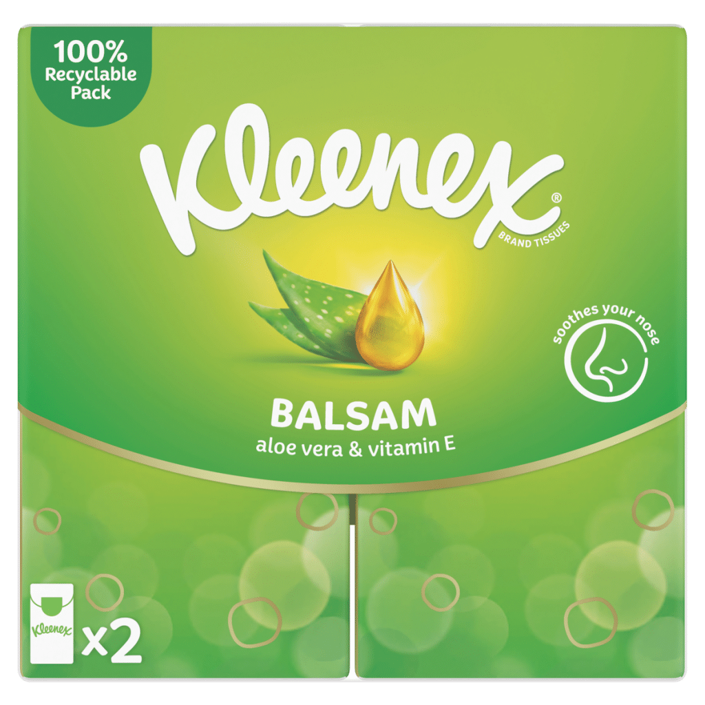 Kleenex Balsam Tissues – 2 Pack – 12 x Clipstrip