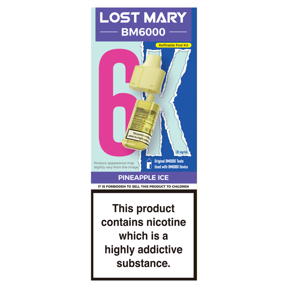 Lost Mary BM6000 Pineapple Ice Refillable Pod Kit 20mg/ml