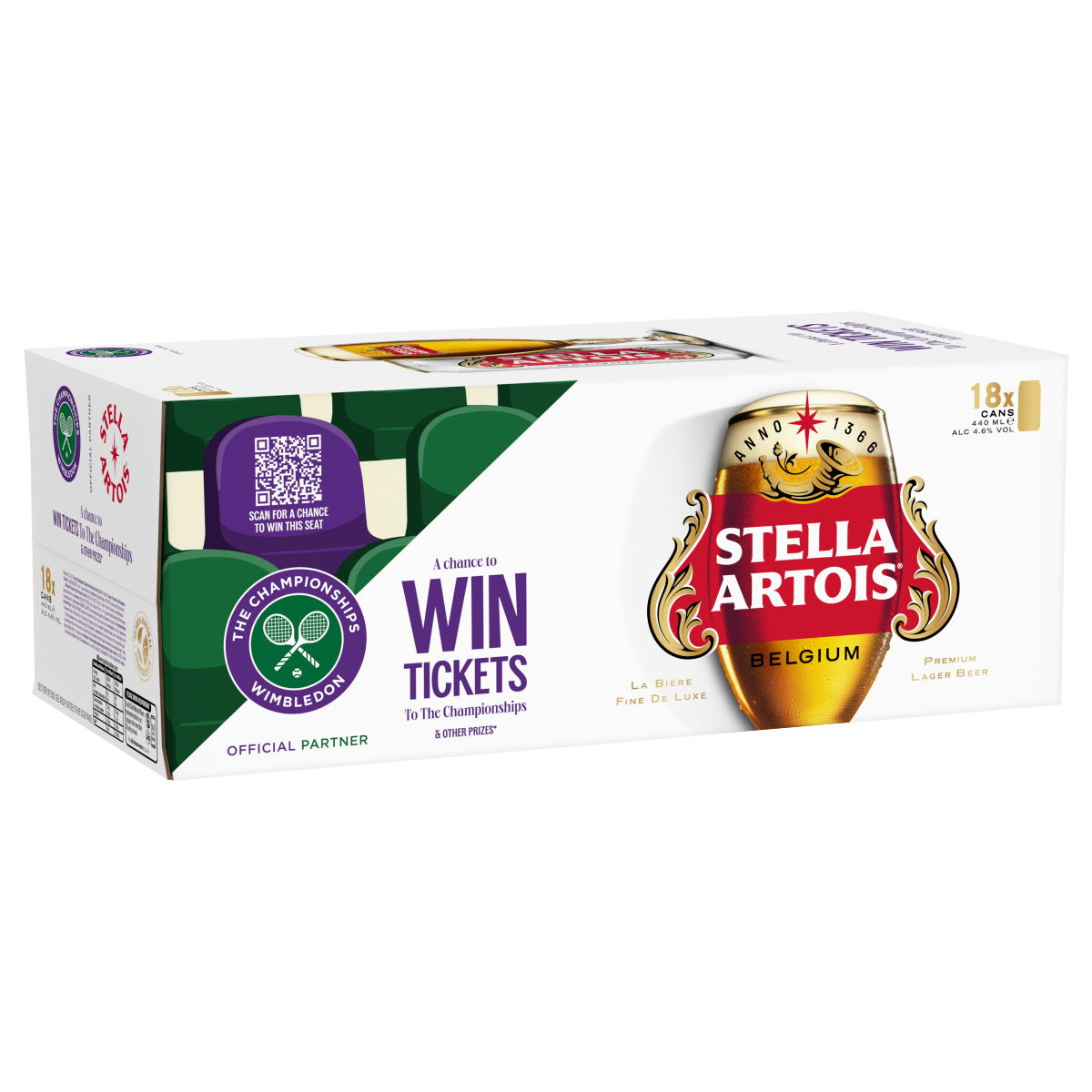 Stella Artois Belgium Premium Lager Beer 18 x 440ml
