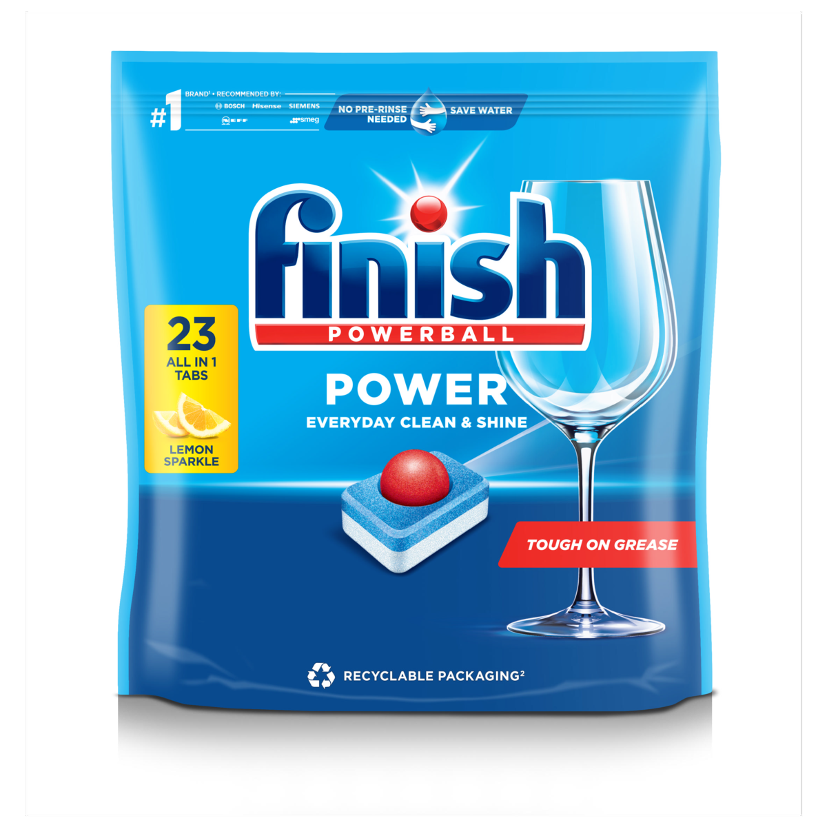 Finish Power All in One Dishwasher Tablets Lemon – 23 Tabs