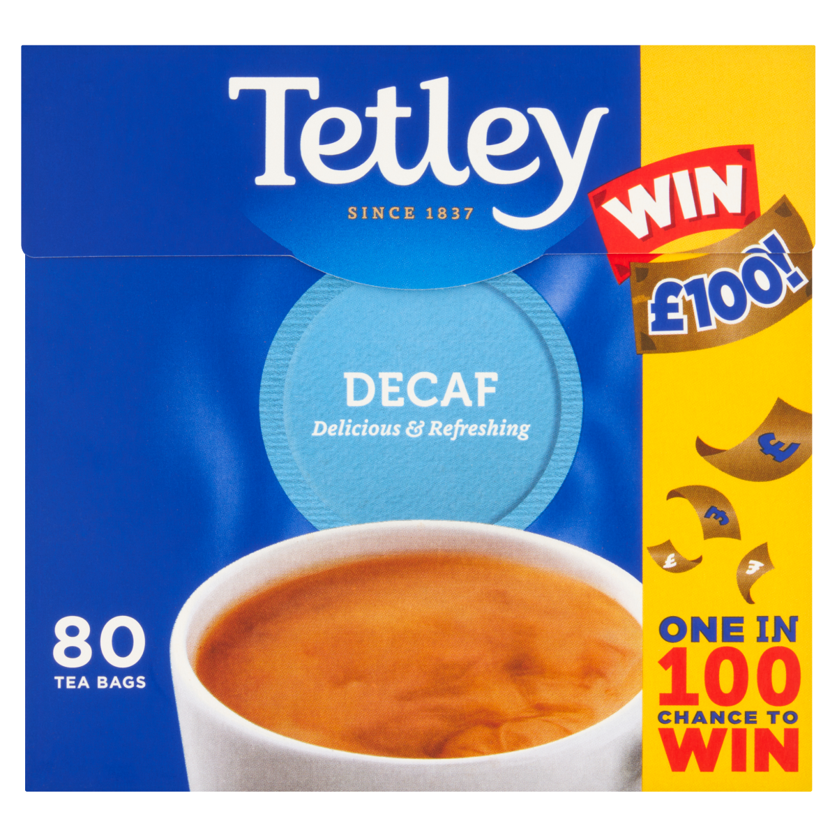 Tetley 80 Decaf Tea Bags 250g