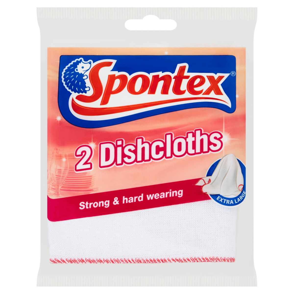 Spontex 2 Dishcloths Cleaning Cloths, 37 x 43cm