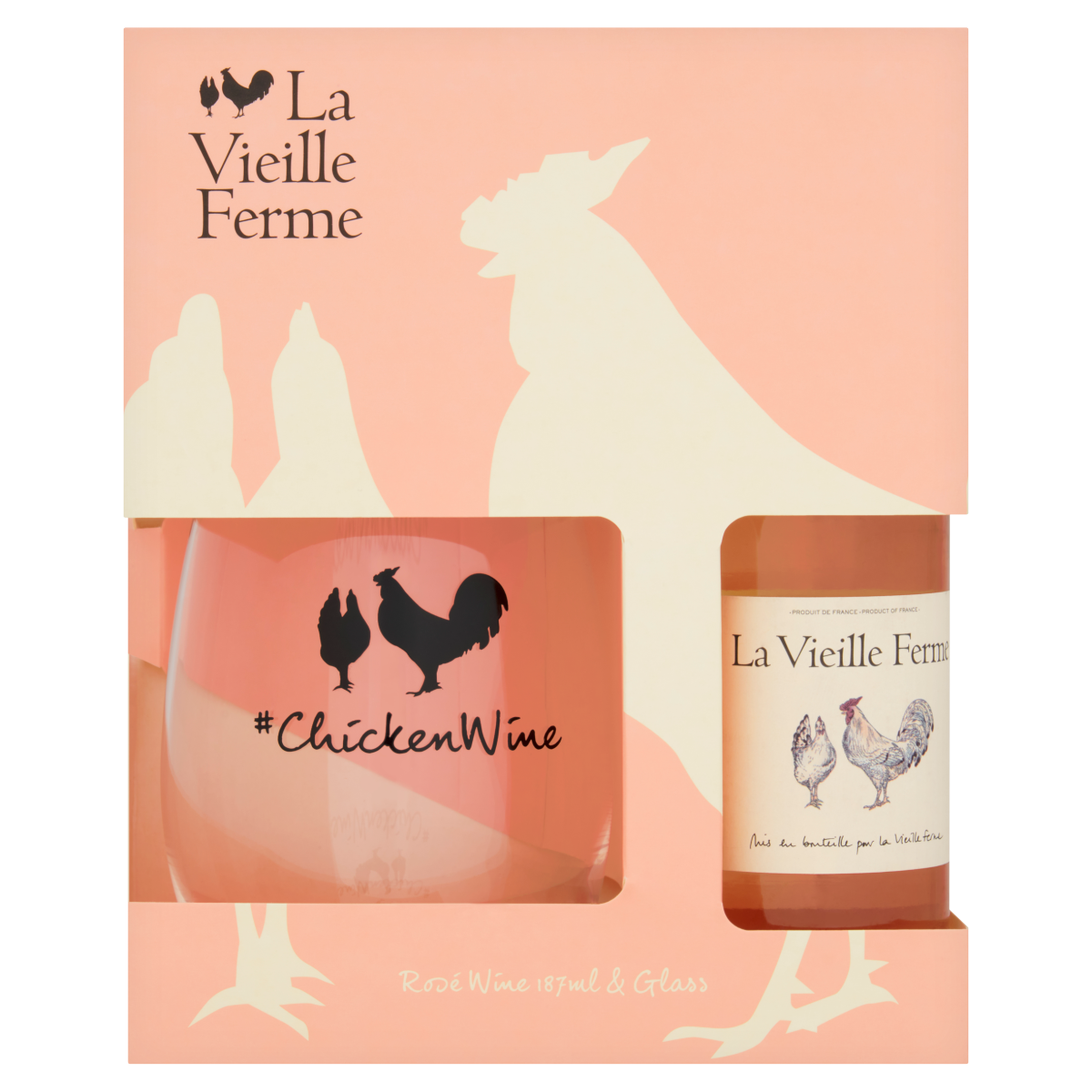 La Vieille Ferme Rosé Wine & Glass