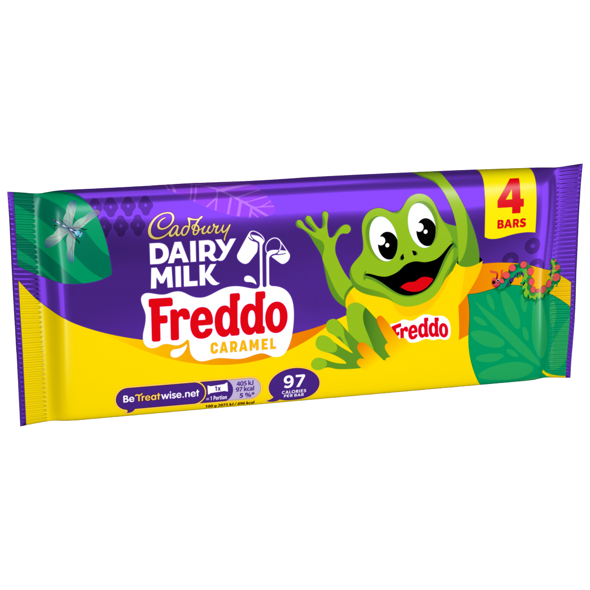 Cadbury Dairy Milk Caramel Freddo Chocolate Bar 4 Pack Multipack 78g (4 x 19.5g)