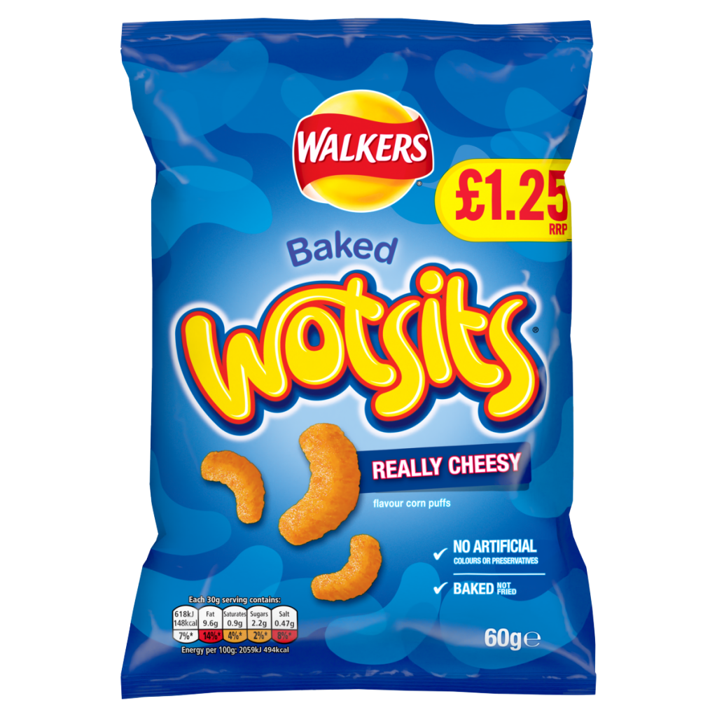 Walkers Wotsits Cheese Snacks Crisps £1.25 RRP PMP 60g
